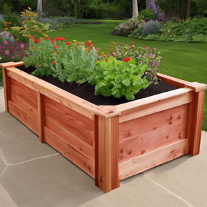 Raised Garden Bed Red Cedar - 72" Long x 24" Deep x 18" High