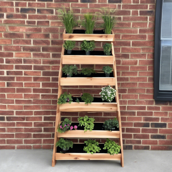 Red Cedar Ladder Planter - 6 Levels